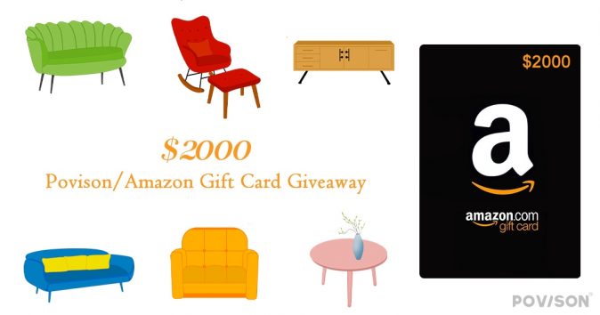 $2000 Amazon Gift Card or $2000 Povison Gift Card Giveaway