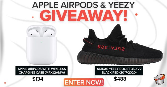 Airpods + Yeezy Boost 350 V2 BLACK RED GIVEAWAY