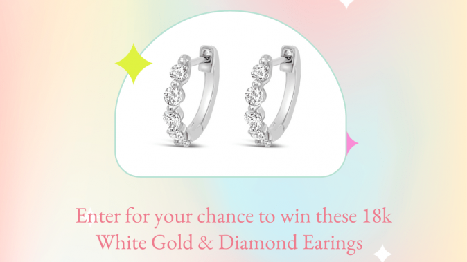 18K White Gold Diamond Hoop Giveaway