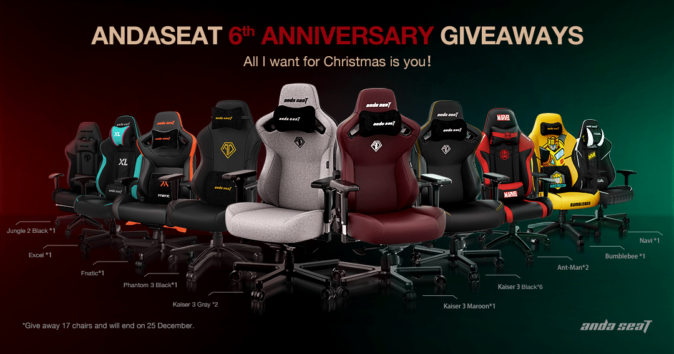 AndaSeat 6th Anniversary Christmas Giveaway