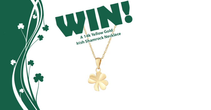 14K Yellow Gold Irish Shamrock Necklace Giveaway